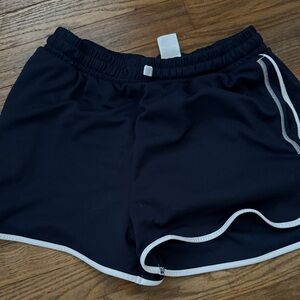 Gymshark Black Athletic Shorts with White Trim